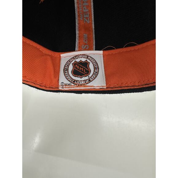 Zephyr NHL Fitted Hat Philadelphia Flyers Hockey Size 7 1/2 Black Orange NWTs - Picture 4 of 13